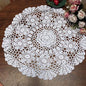 Damanni White Cotton Handmade Crochet Lace Tablecloth Doilies Table Overlay,Round,16 Inch,2PCS - size: White-2pc-16 Inch