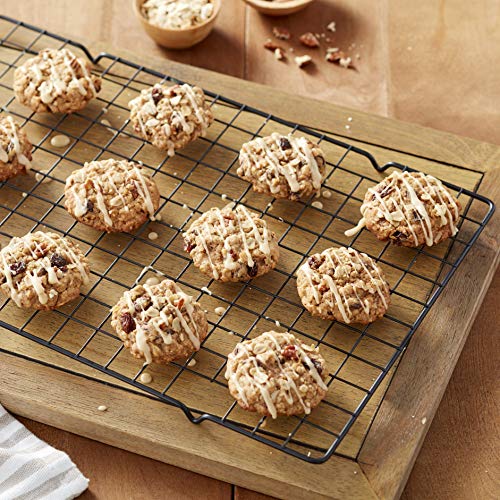 Wilton Gold Non-Stick Cooling Grid, Made Without PFAS, 16 x 10 in. | Non-Stick Steel with Scratch-Resistant Coating, Resists Warping & Extended Handles, Dishwasher Safe, Perfect for Cooling