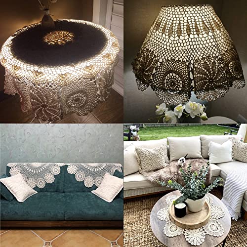Damanni Cotton Handmade Crochet Lace Tablecloth Doilies Doily,Round,White,39 Inch - color: White, size: 39" (Round)
