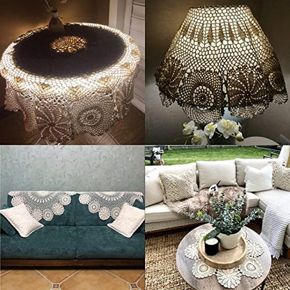 Damanni Cotton Handmade Crochet Lace Tablecloth Doilies Doily,Round,White,39 Inch - color: White, size: 39" (Round)