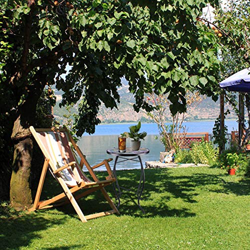 MUMTOP Outdoor Side Table - Patio Table Mosaic Coffee SideTables Glass Accent Table 14’’Round SmallTable Plant Stand for Indoor Garden Balcony (Sunflower) - color: Sunflower