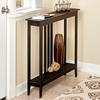 The Lakeside Collection Slim Space Saving Accent Table 36" W x 7" D x 32" H - Antique Black - color: Antiqued Black