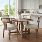 RIVOVA Mid Century Modern Dining Chairs Set of 4 Upholstered Linen Fabric Kitchen Dining Side Chairs with Nailhead Trim, Modern Kitchen Armless Solid Wood Dining Chairs, Beige - color: Beige Nailhead