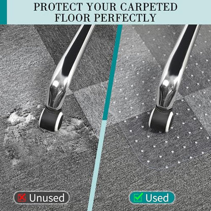 BesWin Office Chair Mat for Carpets, 30" x 48" Low Pile Carpet Protector Mat for Office Chair, Heavy Duty Computer Desk Floor Mat for Carpeted Floors, Easy Glide and Flat Without Curling - size: 48"x30"with Lip