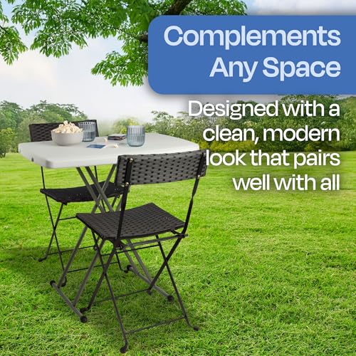 Lavish Home Portable Folding Table - 2.5 Foot Indoor/Outdoor Portable Lightweight Small Table with Adjustable Height - TV Tray for Laptop, Cards, Camping, Crafting, Party (White) - size: 19"H to 28"H