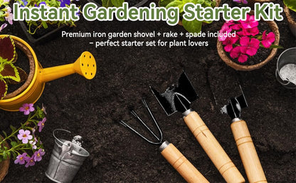 2 Pcs Plant Caddy with Hidden Wheels 11 Inch Heavy Duty Rolling Plant Stand, Indoor Outdoor Plant Saucer Tray with $9.9 Garden Tools (Beige) - size: 11.22 Inches of 2 Pack (Beige)