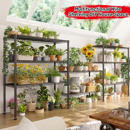 REIBII 35.5" W Wire Shelving Storage Shelves Metal Shelves Heavy Duty Shelving, Adjustable Garage Storage Wire Shelf Pantry Shelves for Kitchen Rack, Bedroom, 35.5''W x 14''D x 59''H - size: 4 Tier-14"D x 35.5"W x 59"H
