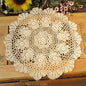Damanni Beige Cotton Handmade Crochet Lace Tablecloth Doilies Table Overlay,Round,16 Inch,2PCS - size: Beige-2pc-16 Inch