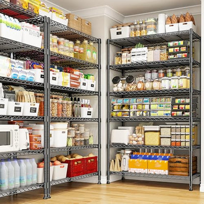 REIBII 71" H Metal Shelves 6 Tier Storage Shelves 1200LBS Adjustable Shelving Units and Wire Shelving Unit Storage Rack Shelf Metal Shelving, 71" H x 29" W x 14" D - size: 6 Tier-14"D x 29"W x 71"H