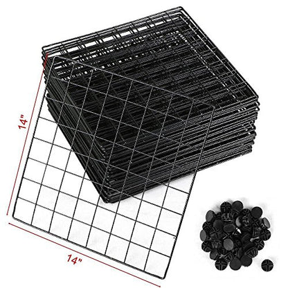 UNICOO® 14x14 Inch Multi Use DIY Bookcase & Shelf | Closet Organizers and Storage Cabinet - 12 Cube Wire Grid Organizer, Wardrobe Closet Organizer, Storage Shelves for Bedroom (12-Black Wire) - size: 12 Cube
