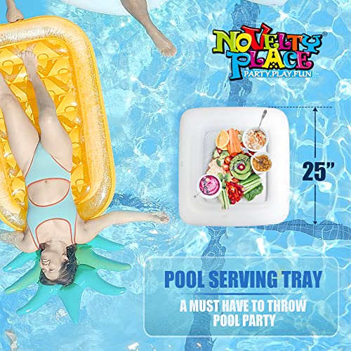 Novelty Place Inflatable Ice Serving Buffet Bar - Salad Food & Drinks Tray for Party Picnic & Camping (Pack of 1) - color: White-1pcs