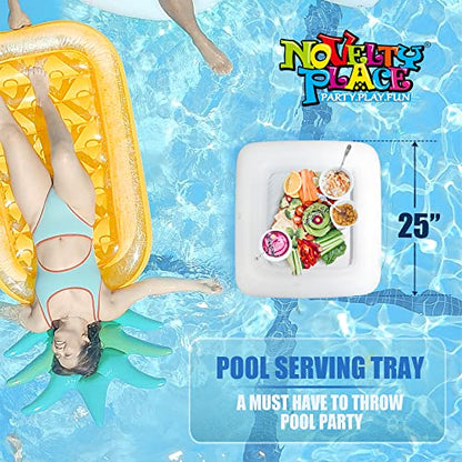 Novelty Place Inflatable Ice Serving Buffet Bar - Salad Food & Drinks Tray for Party Picnic & Camping (Pack of 1) - color: White-1pcs