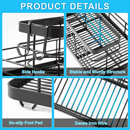 VITVITI Metal Hair Tool Organizer Wall Mounted, Hair Dryer Holder Basket Storage, Bathroom Sink Organizer Countertop for Vanity Makeup Brush/Hair Straightener/Styling Tools, Matte Black, Stand - style: B Black