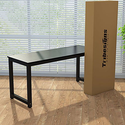 Tribesigns Computer Desk, 47 inch Modern Simple Office Desk Computer Table Study Writing Desk for Home Office, Black - color: Black, size: 47*23.6 inch