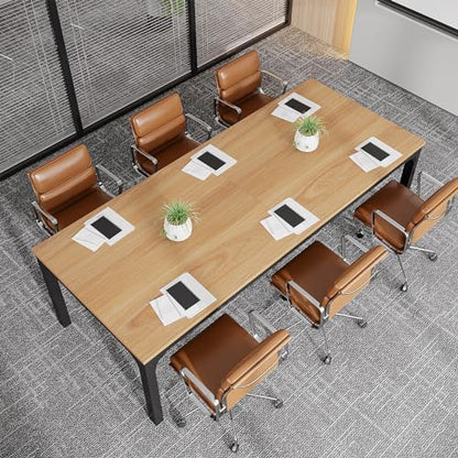 Tribesigns 6.5 FT Conference Room Table, 78.74" W x 27.56" D Large Office Conference Table, Modern Seminar Meeting Table Desk for Boardroom, Meeting Room (1, Natural) - color: Natural