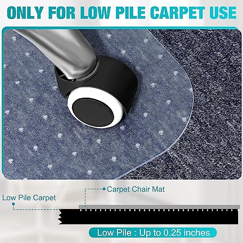 2 Pack Office Chair Mat for Carpets, 48'' x 60'' Clear Floor Mat for Carpeted Floors, Thick and Sturdy Carpet Protector with Grips, Easy Glide and Flat Without Curling - size: 2PCS 48" X 60"