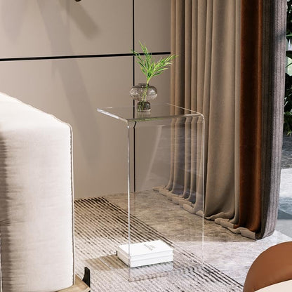 Acrylic Side Table,C Shaped End Table, Acrylic Sofa Side Table, Bedside Table for Bedroom Small Simple Modern Coffee Table Suitable for Living Room (Transparent) - color: Transparent