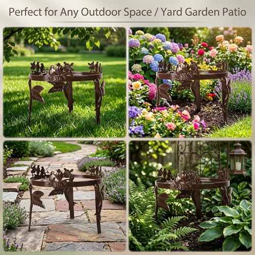 Topadorn Gazing Ball Stand for 10–12 Inch Globes, Metal Garden Globe Holder with Hummingbird & Songbird, Weather Resistant Bronze Outdoor Yard Stand - color: Birds&Flowers
