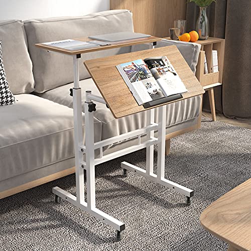 SogesHome Adjustable Laptop Desk Table 23.6 inches Portable Laptop Table Computer Stand Desk Cart Tray Desk, Oak - color: Oak-small Size, size: 23.6''