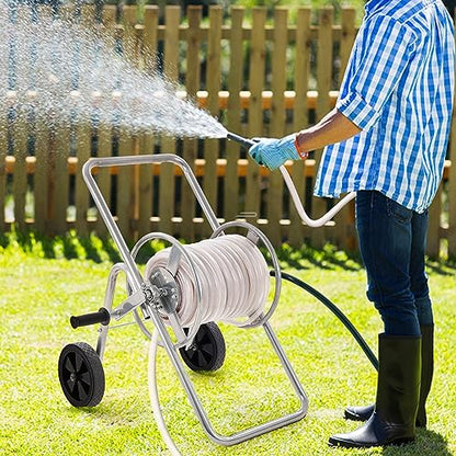 VEVOR Hose Reel Cart, Hold Up to 175 ft of 5/8’’ Hose (Hose Not Included), Garden Water Hose Carts Mobile Tools with Wheels, Heavy Duty Powder-Coated Steel Outdoor Planting for Garden, Yard, Lawn - style: 175 ft