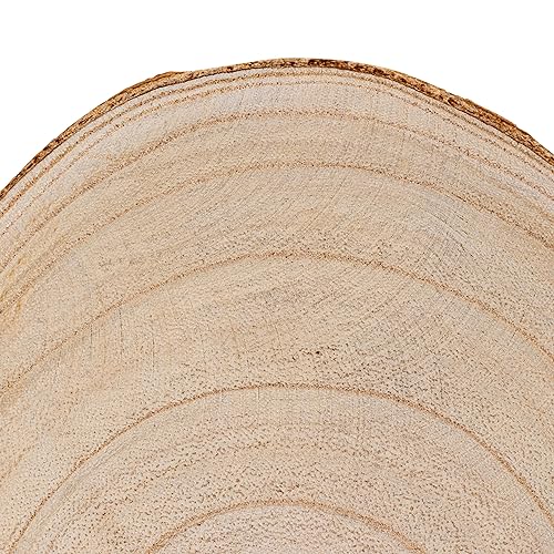 Creative Co-Op Small Paulownia Wood Pedestal with Metal Legs - color: Natural, size: 9"