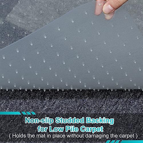 BesWin Office Chair Mat for Carpeted Floors, 44'' x 58'' Large Desk Chair Mat for Low Carpets, Premium Quality Hard Carpet Protector for Work, Home, Gaming, Easy Glide and Flat Without Curling - size: 44" X 58" Rectangle