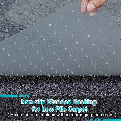BesWin Office Chair Mat for Carpeted Floors, 44'' x 58'' Large Desk Chair Mat for Low Carpets, Premium Quality Hard Carpet Protector for Work, Home, Gaming, Easy Glide and Flat Without Curling - size: 44" X 58" Rectangle