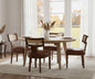 RIVOVA Mid Century Modern Dining Chairs Set of 4 Rattan Kitchen Chairs PU Leather Upholstered Side Chairs, Modern Kitchen Armless Solid Wood Dining Chairs, Brown - color: Brown Rattan