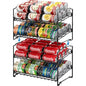 Simple Houseware 2 Tier Stackable Can Rack, Black, 2 Pack - color: Black