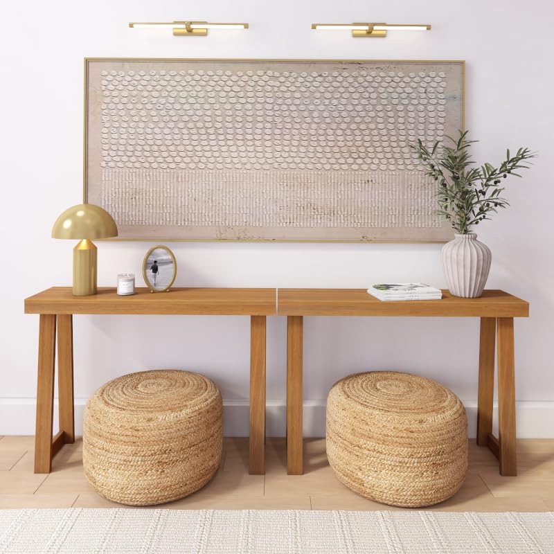 Plank+Beam Classic Console Table, 46 Inch, Pecan | Non-Toxic Finishes, Versatile Design, Elegant Details, Easy Assembly, Quick Setup, Solid Wood - color: Pecan, size: 46" Console Table