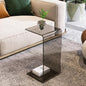 Side Table,C Shaped End Table, Acrylic Sofa Side Table, Bedside Table for Bedroom Small Simple Modern Coffee Table Suitable for Living Room (Smoke Gray) - color: Smoke Gray